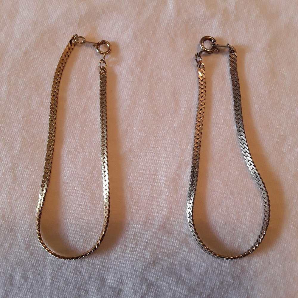 Set of 2 Bracelets Silver and Gold Tone